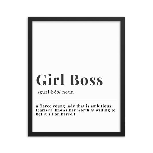 Girl Boss Framed poster