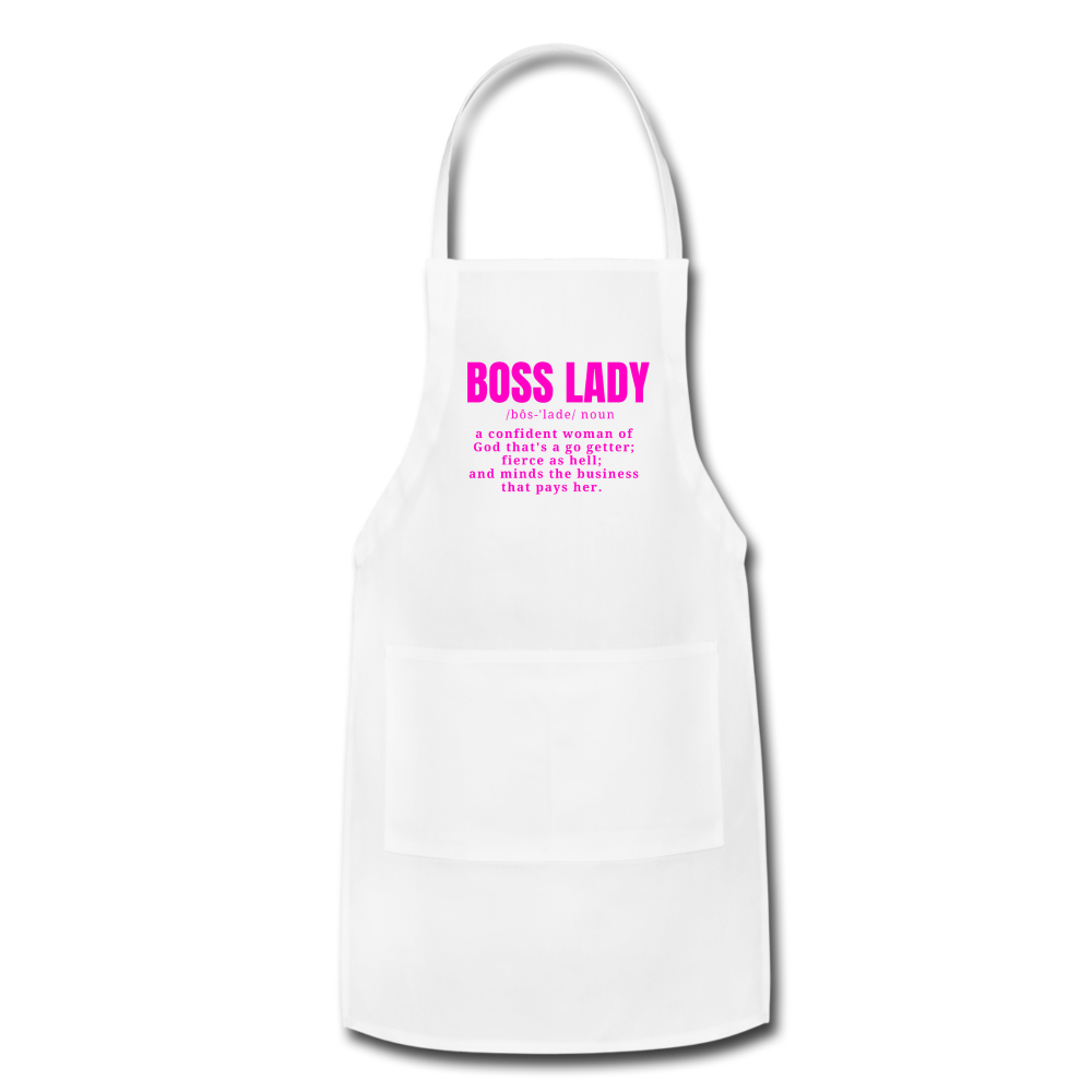 Boss Lady Adjustable Apron - white