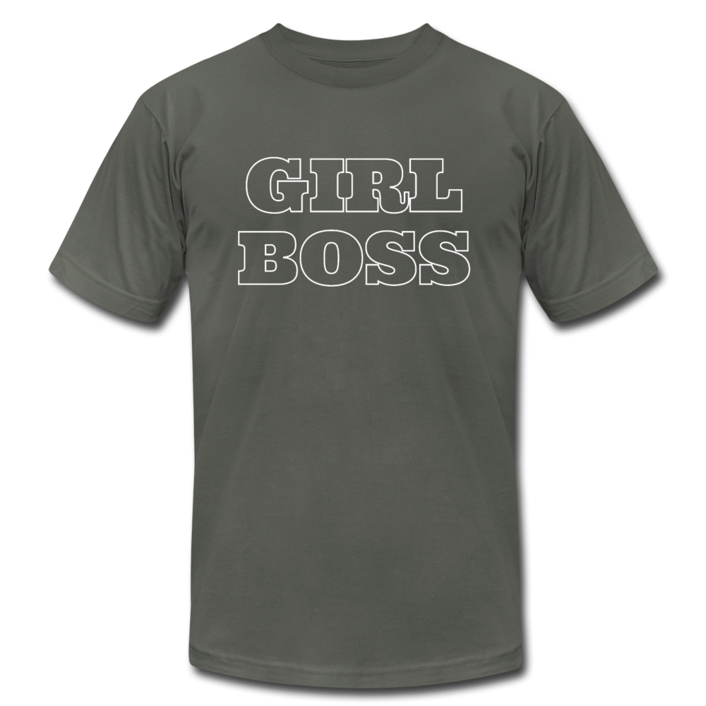 Girl Boss Outline Unisex Jersey T-Shirt - asphalt
