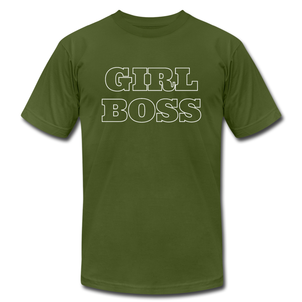 Girl Boss Outline Unisex Jersey T-Shirt - olive
