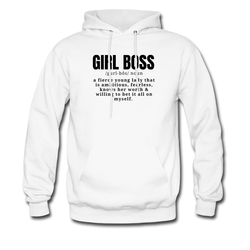 Girl Boss Neon Hoodie - white