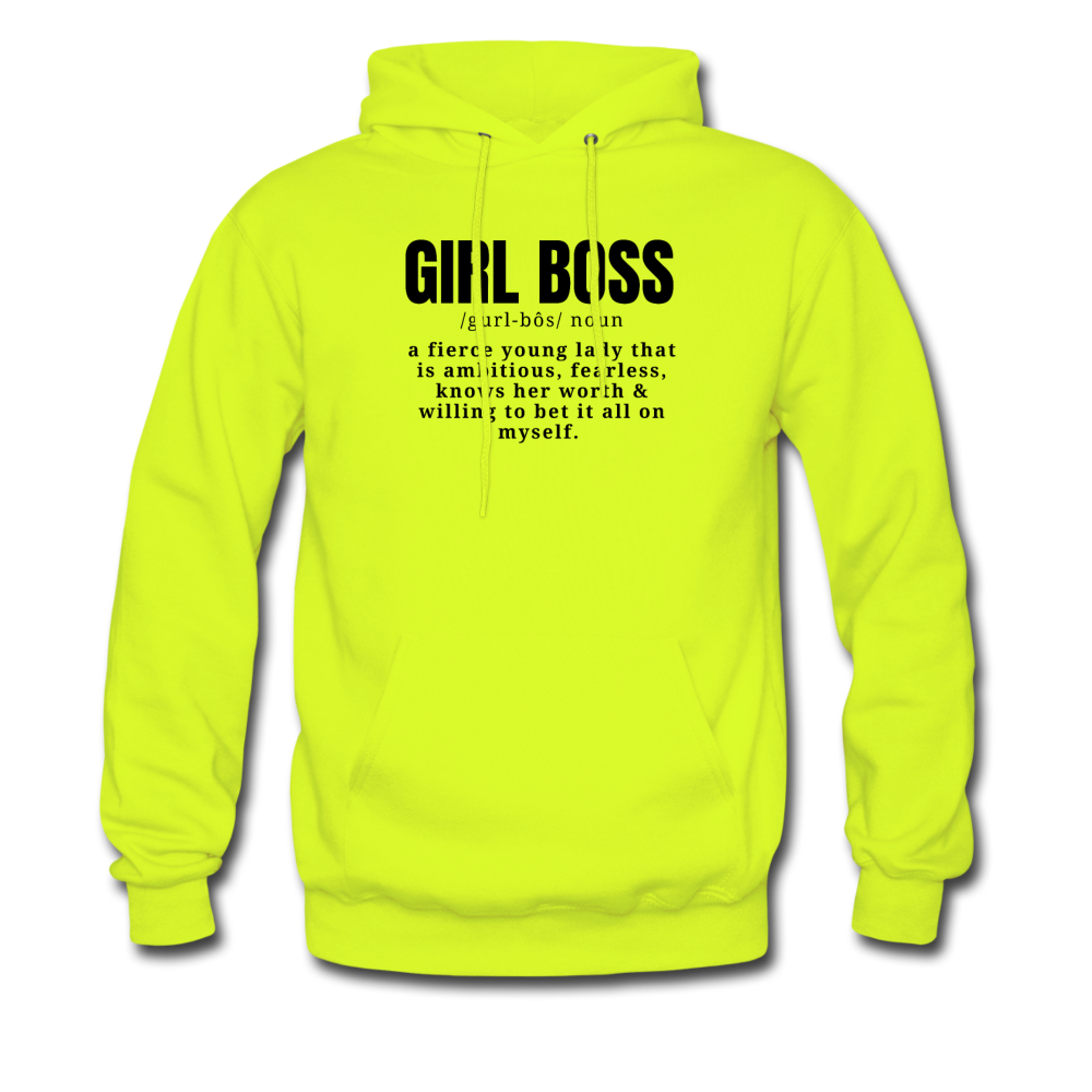 Girl Boss Neon Hoodie - safety green